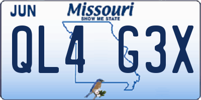 MO license plate QL4G3X
