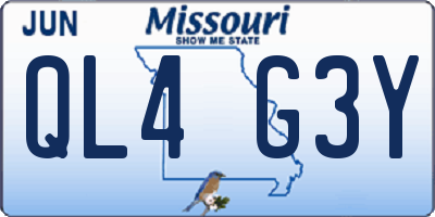MO license plate QL4G3Y
