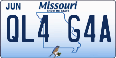 MO license plate QL4G4A