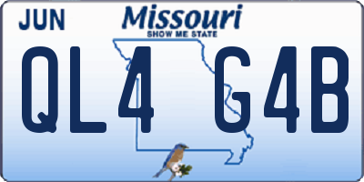 MO license plate QL4G4B