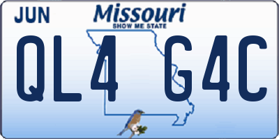 MO license plate QL4G4C
