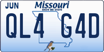 MO license plate QL4G4D