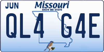 MO license plate QL4G4E