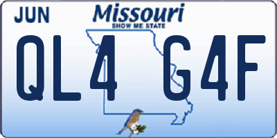 MO license plate QL4G4F