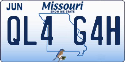 MO license plate QL4G4H