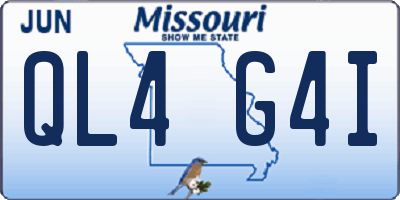 MO license plate QL4G4I
