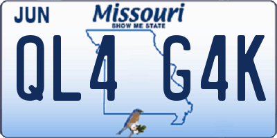 MO license plate QL4G4K
