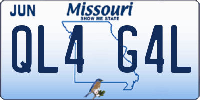 MO license plate QL4G4L