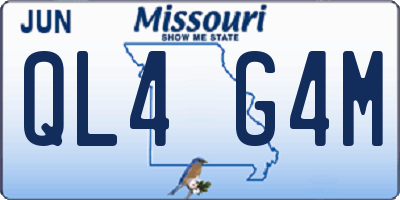 MO license plate QL4G4M