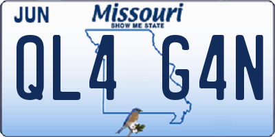MO license plate QL4G4N