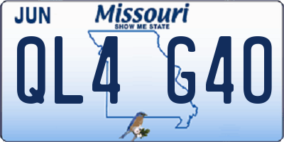MO license plate QL4G4O