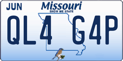 MO license plate QL4G4P