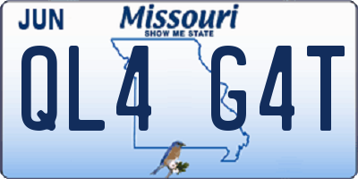 MO license plate QL4G4T