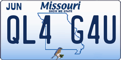 MO license plate QL4G4U