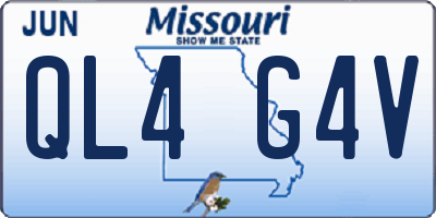 MO license plate QL4G4V