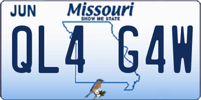 MO license plate QL4G4W