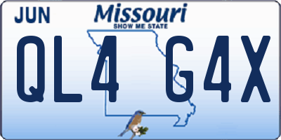 MO license plate QL4G4X