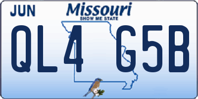 MO license plate QL4G5B