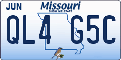 MO license plate QL4G5C