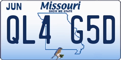 MO license plate QL4G5D