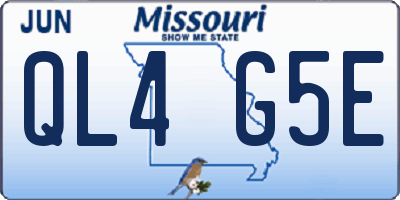 MO license plate QL4G5E