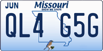 MO license plate QL4G5G