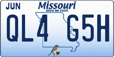 MO license plate QL4G5H