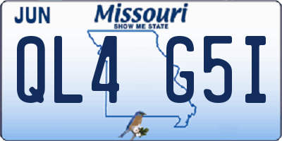 MO license plate QL4G5I