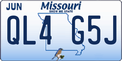 MO license plate QL4G5J