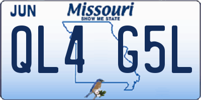 MO license plate QL4G5L