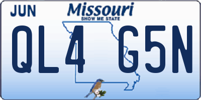 MO license plate QL4G5N