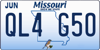 MO license plate QL4G5O