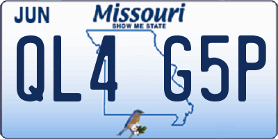 MO license plate QL4G5P