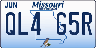 MO license plate QL4G5R
