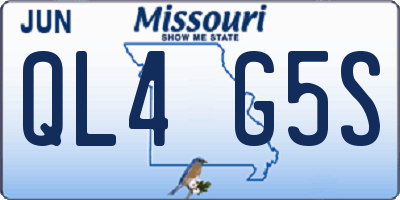 MO license plate QL4G5S