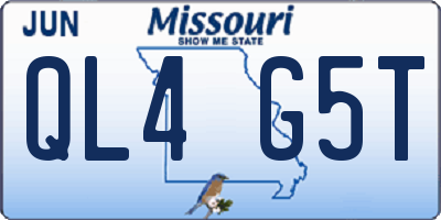 MO license plate QL4G5T