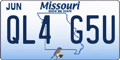 MO license plate QL4G5U