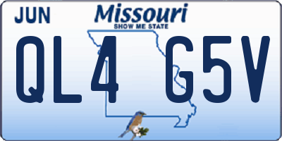 MO license plate QL4G5V