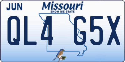 MO license plate QL4G5X