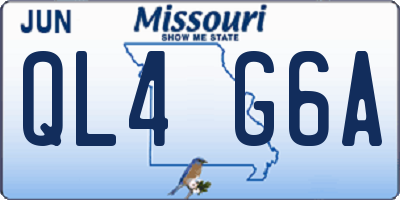 MO license plate QL4G6A