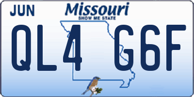 MO license plate QL4G6F