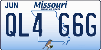 MO license plate QL4G6G