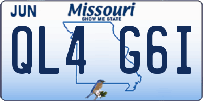 MO license plate QL4G6I