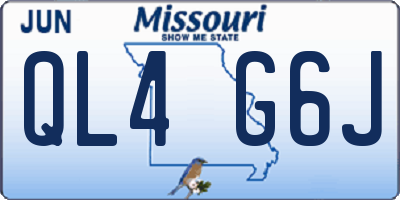 MO license plate QL4G6J