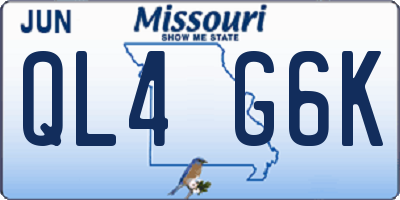 MO license plate QL4G6K