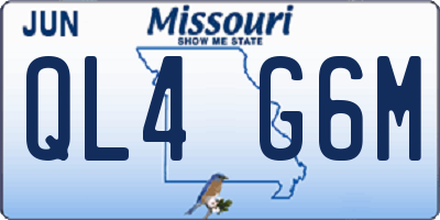 MO license plate QL4G6M