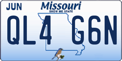 MO license plate QL4G6N