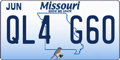 MO license plate QL4G6O