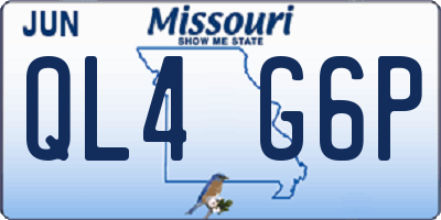 MO license plate QL4G6P