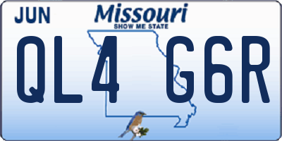 MO license plate QL4G6R